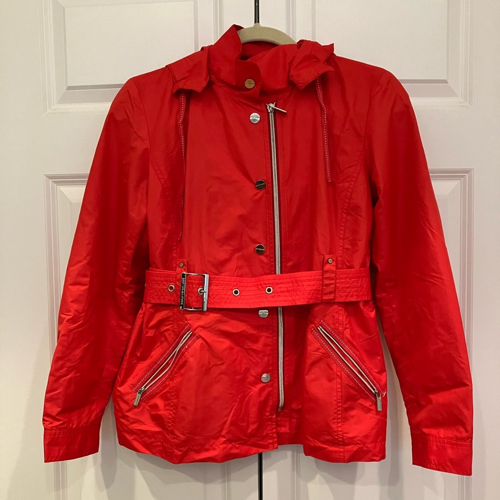 Jones New York red parka size petite small with belt